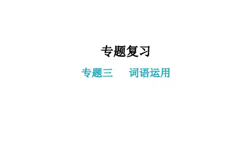 专题复习三词语运用导学课件—八年级语文上册部编版(共16张PPT)