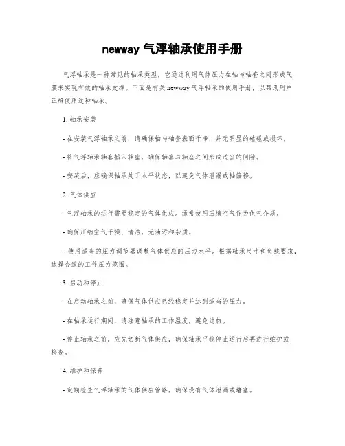newway气浮轴承使用手册