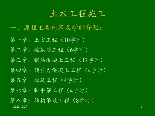 土木工程施工第一章土方工程 ppt课件