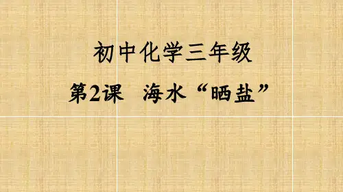 鲁教版初中化学九年级下册8.2 海水“晒盐”课件(共23张PPT)