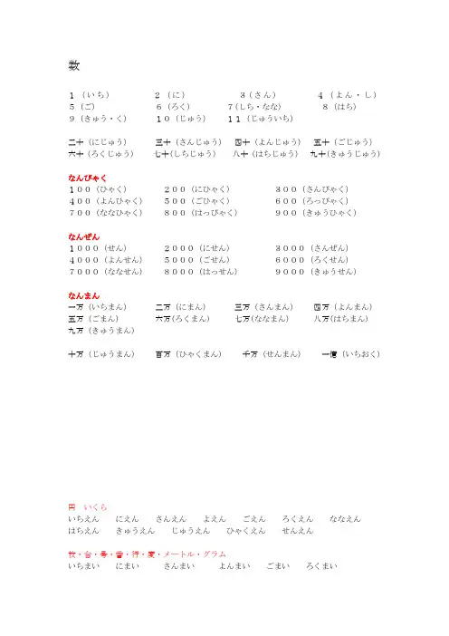 日本语量词