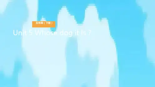 五年级下册英语课件-Unit 5 Whose dog it is？Lesson 3 这只狗是谁的？ 人教(PEP)PPT课件