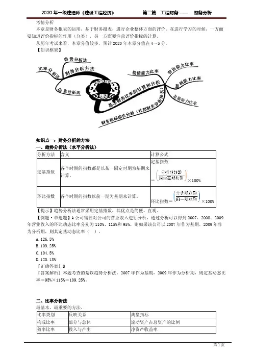 一建《建设工程经济》讲义：财务分析2061