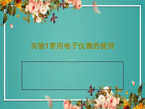 实验1常用电子仪器的使用24页PPT