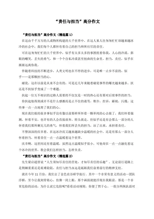 “责任与担当”高分作文