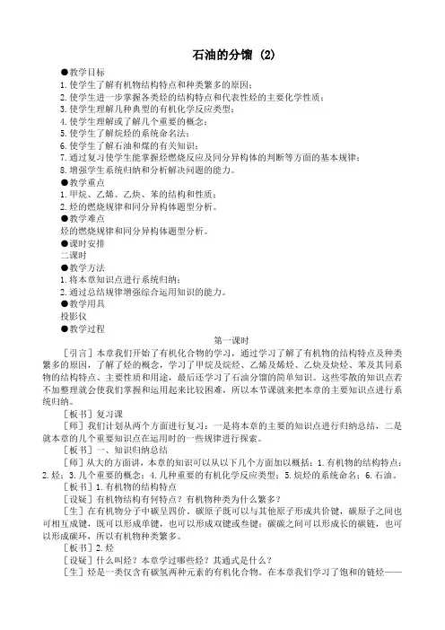 人教版高中化学第二册必修石油的分馏 (2)