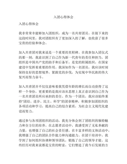入团心得体会