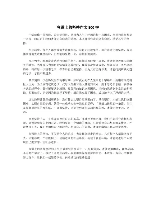 弯道上的坚持作文800字