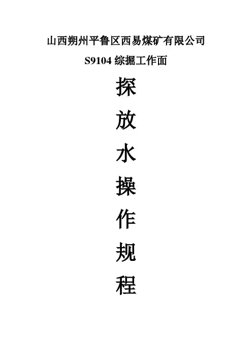 探放水操作规程