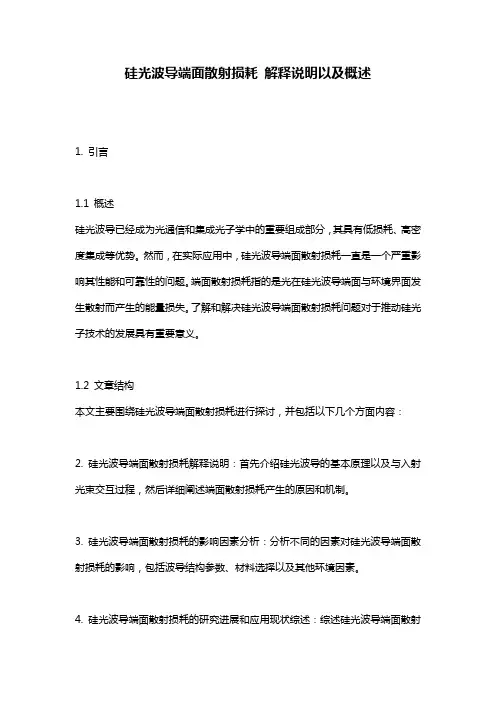 硅光波导端面散射损耗_解释说明以及概述
