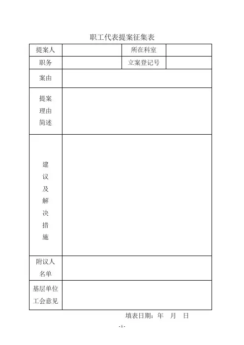职工代表提案征集表