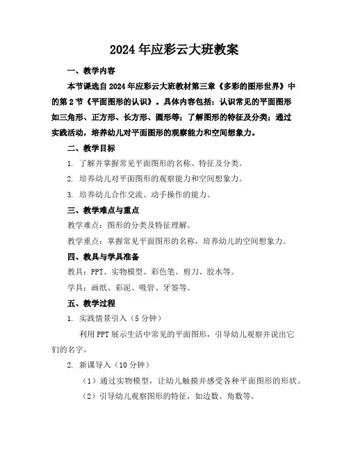 2024年应彩云大班教案