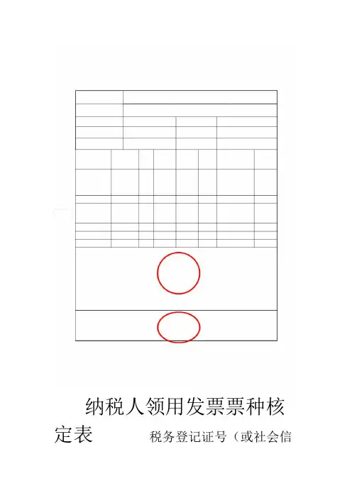 纳税人领用发票票种核定表填写模板