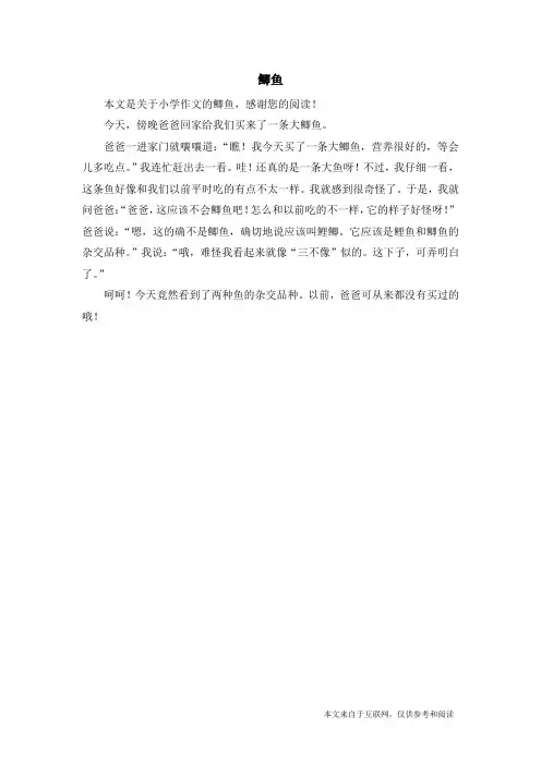 鲫鱼_小学作文_3