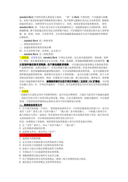 revit族的建立和使用