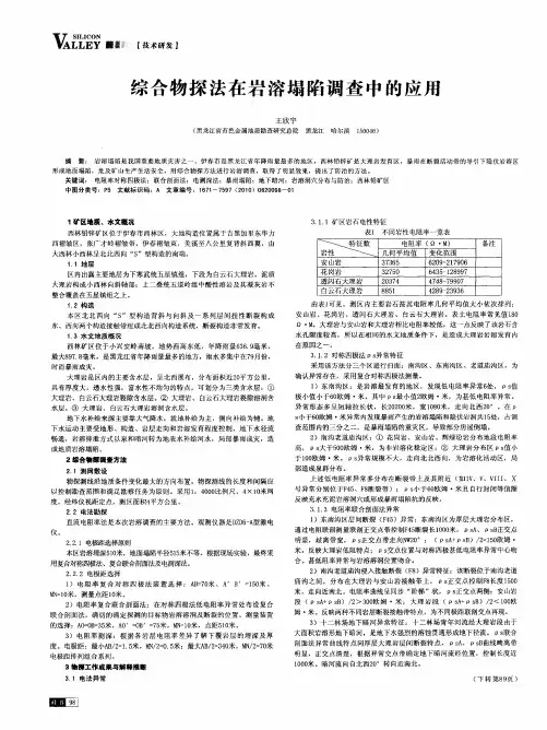 综合物探法在岩溶塌陷调查中的应用