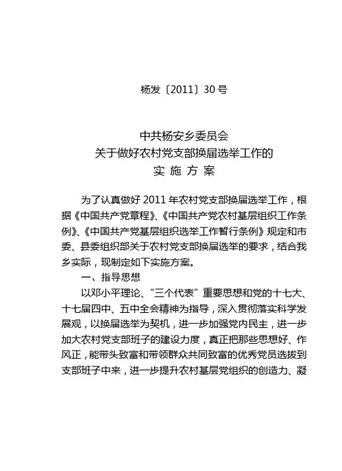 农村党支部换届选举工作实施方案(55)