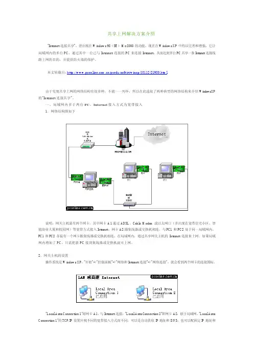 共享ADSL上网实现