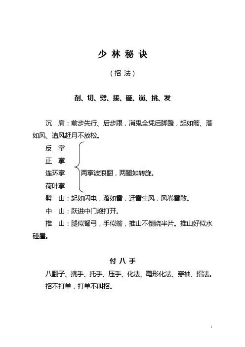 少林秘诀全册