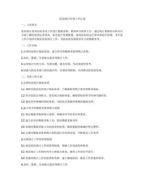 医院统计年度工作计划
