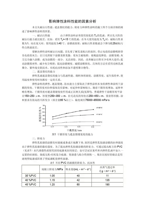 影响弹性涂料性能的因素分析