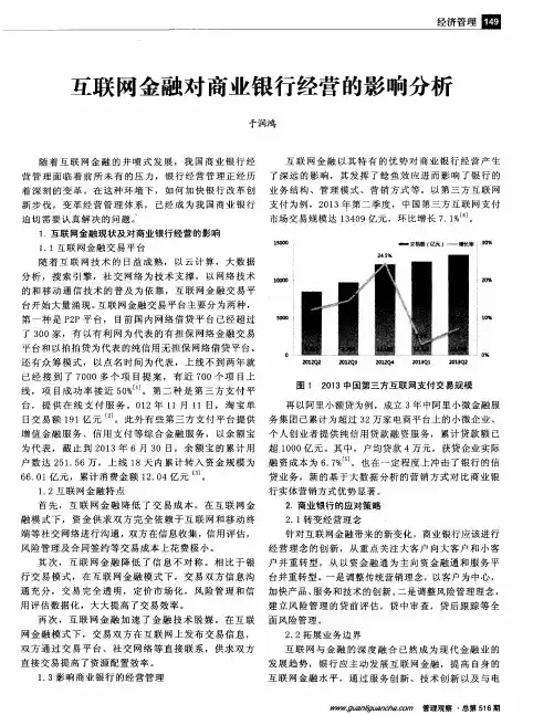 互联网金融对商业银行经营的影响分析