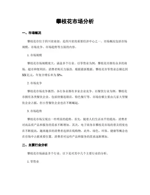 攀枝花市场分析