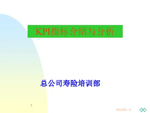 kPI指标介绍与分析18页