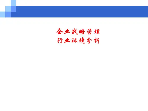 企业战略管理3-行业环境分析