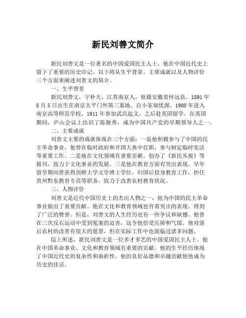 新民刘善文简介