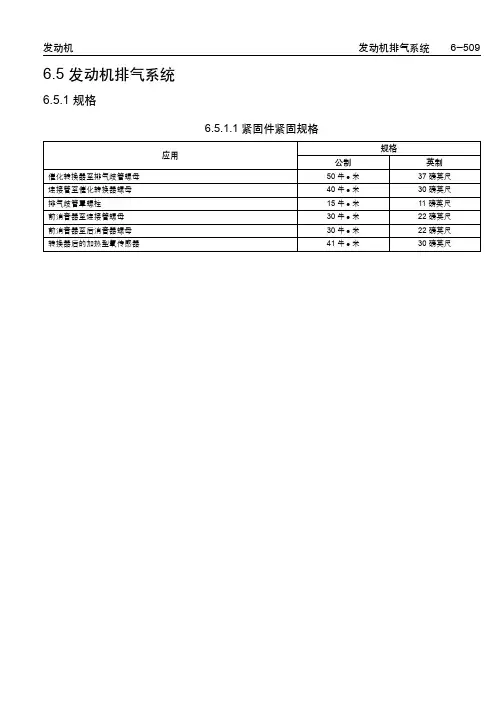 乐骋乐风维修手册二十二：发动机排气系统