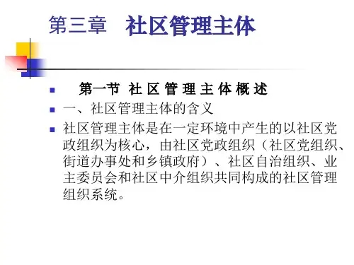 第三章 社区管理主体