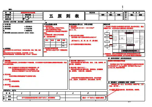 五原则表(填表说明)