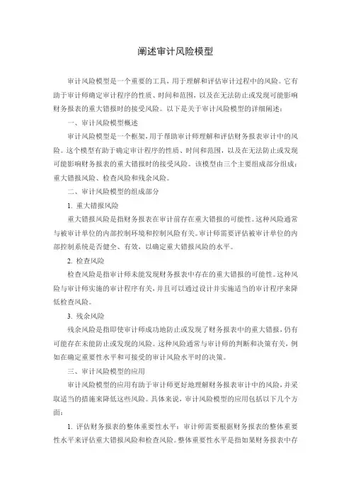 阐述审计风险模型