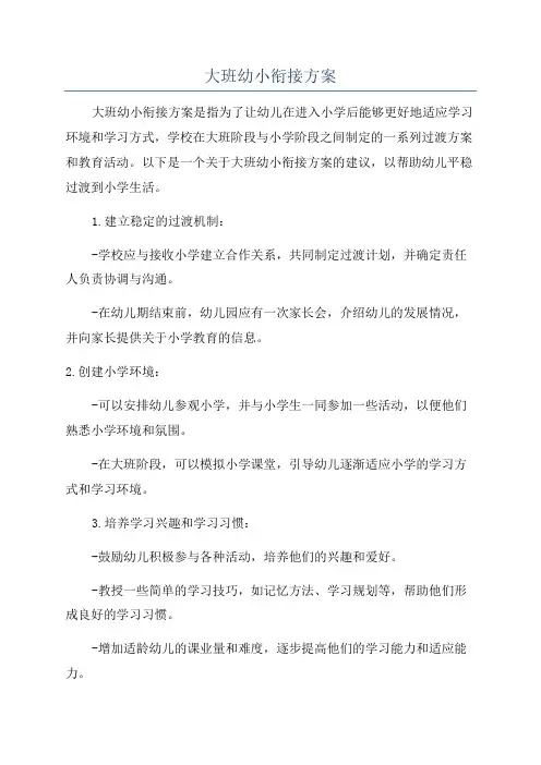 大班幼小衔接方案