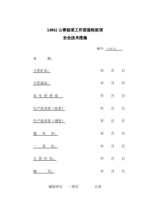 强制放顶安全技术措施