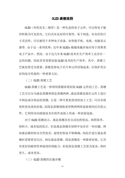OLED蒸镀流程
