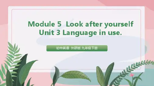 初中英语外研版九年级下册《Module 5 Look after yourself Unit 3 L