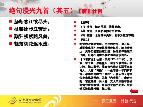 绝句漫兴九首其五注释译文【唐】杜甫