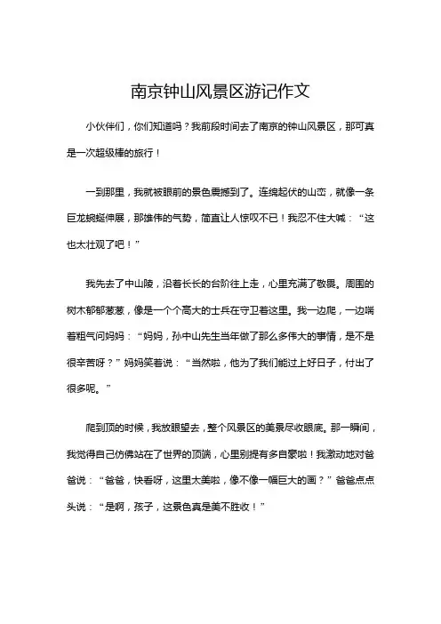 南京钟山风景区游记作文