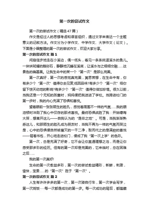 第一次的尝试作文
