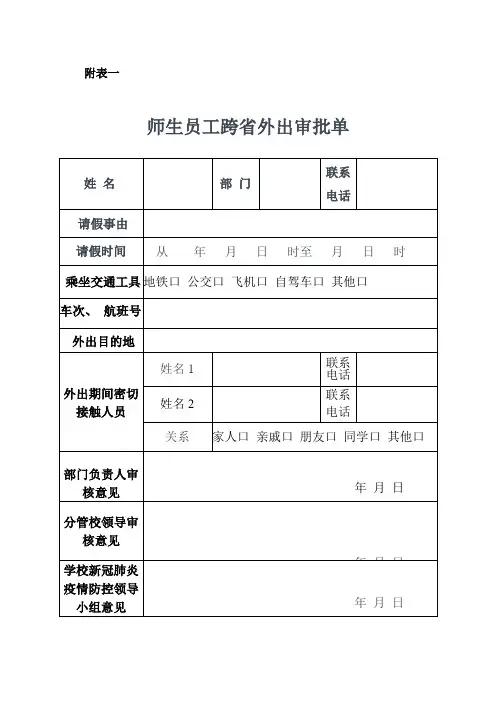 师生员工跨省外出行程轨迹表及师生员工跨省外出审批单(3)