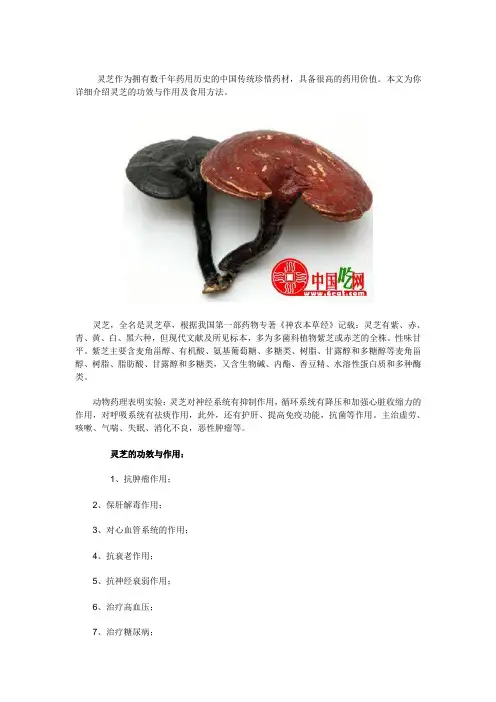 灵芝的功效与作用及食用方法