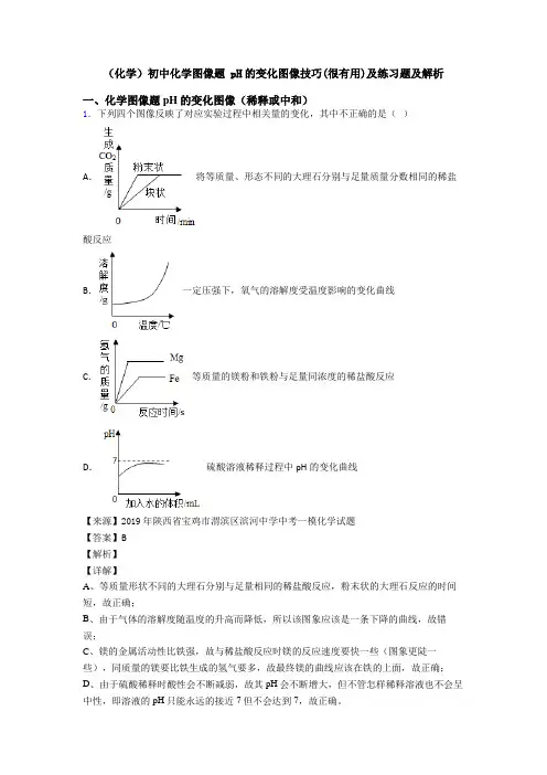 (化学)初中化学图像题 pH的变化图像技巧(很有用)及练习题及解析 (2)