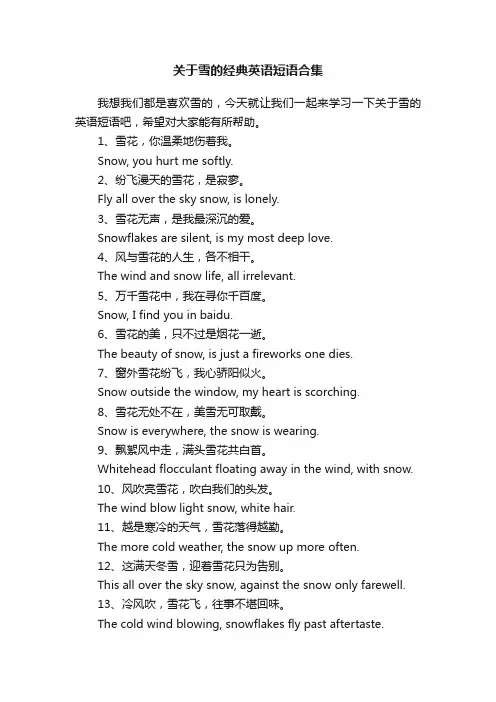 关于雪的经典英语短语合集