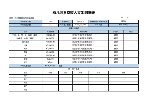 食堂收支明细表