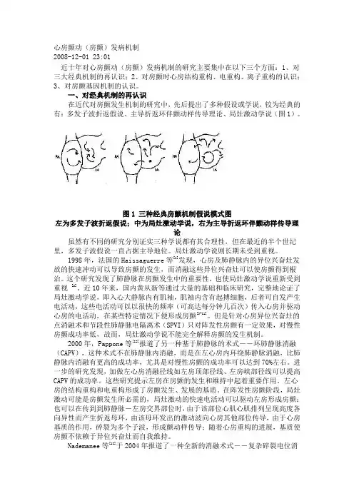 心房颤动(房颤)发病机制