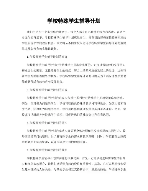 学校特殊学生辅导计划