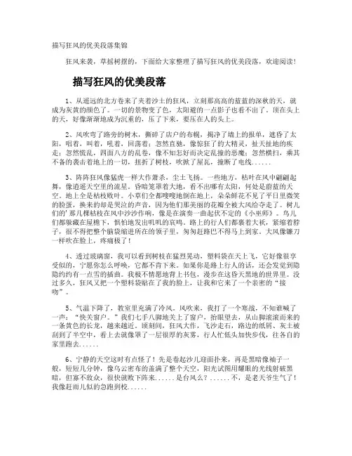 描写狂风的优美段落