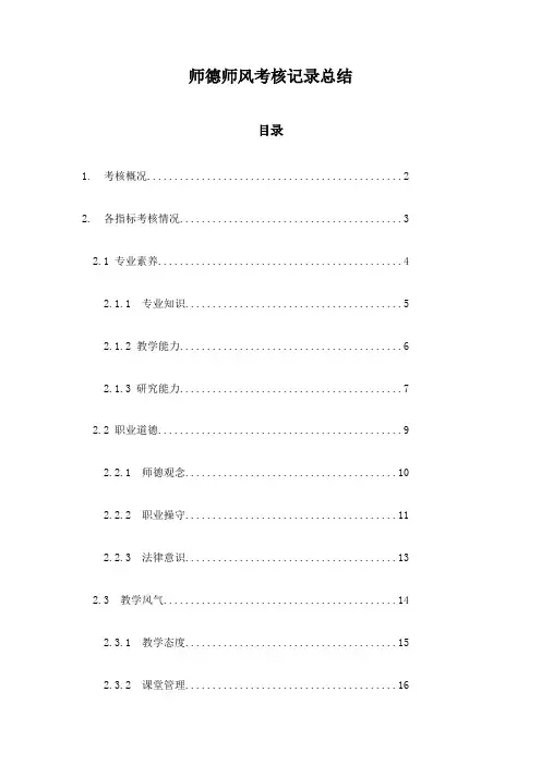 师德师风考核记录总结